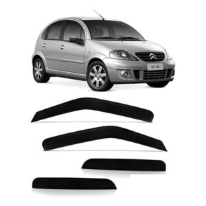 Calha Chuva Defletor Citroen C3 2003 À 2012 4p Fumê Tgpoli