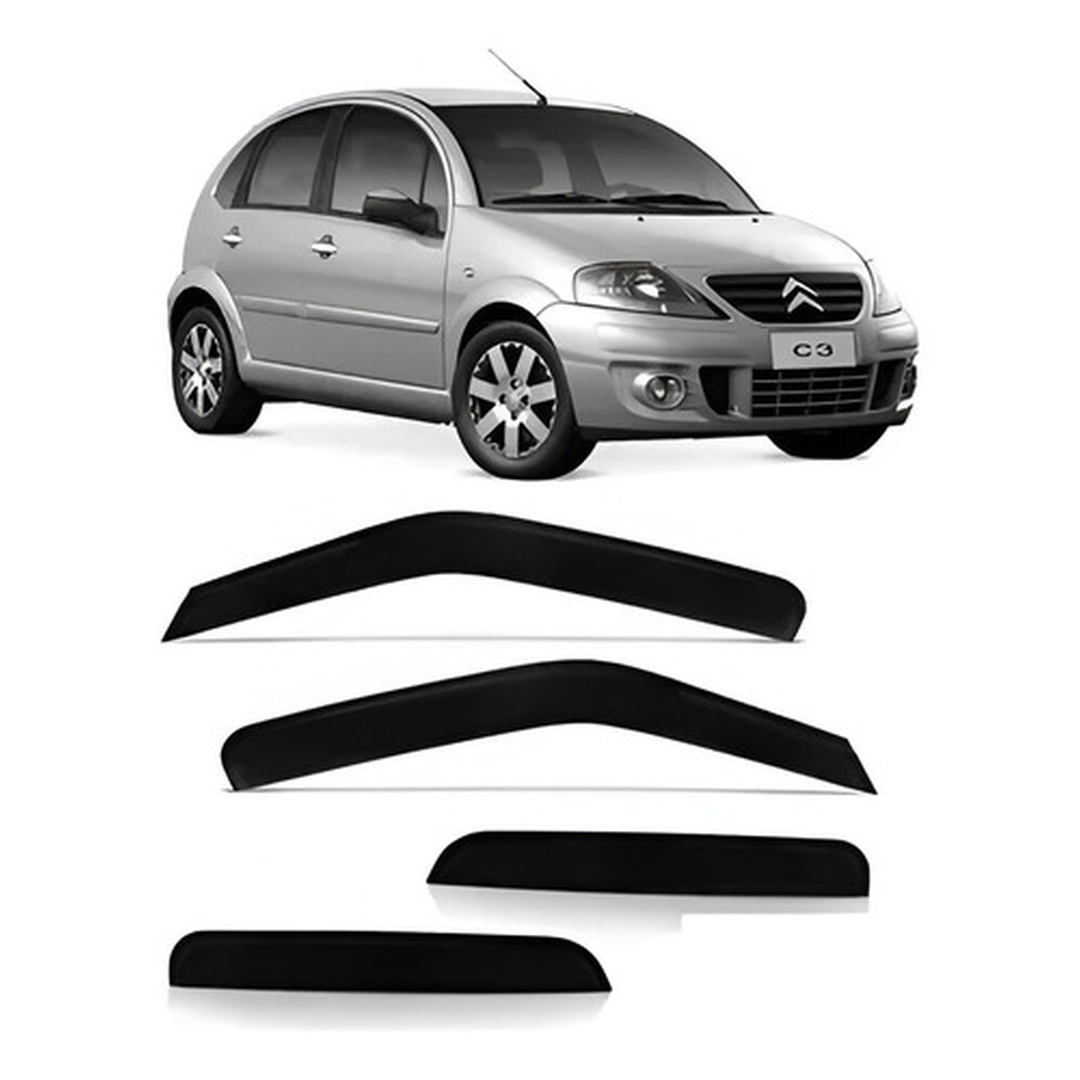 Calha Chuva Defletor Citroen C3 2003 À 2012 4p Fumê Tgpoli