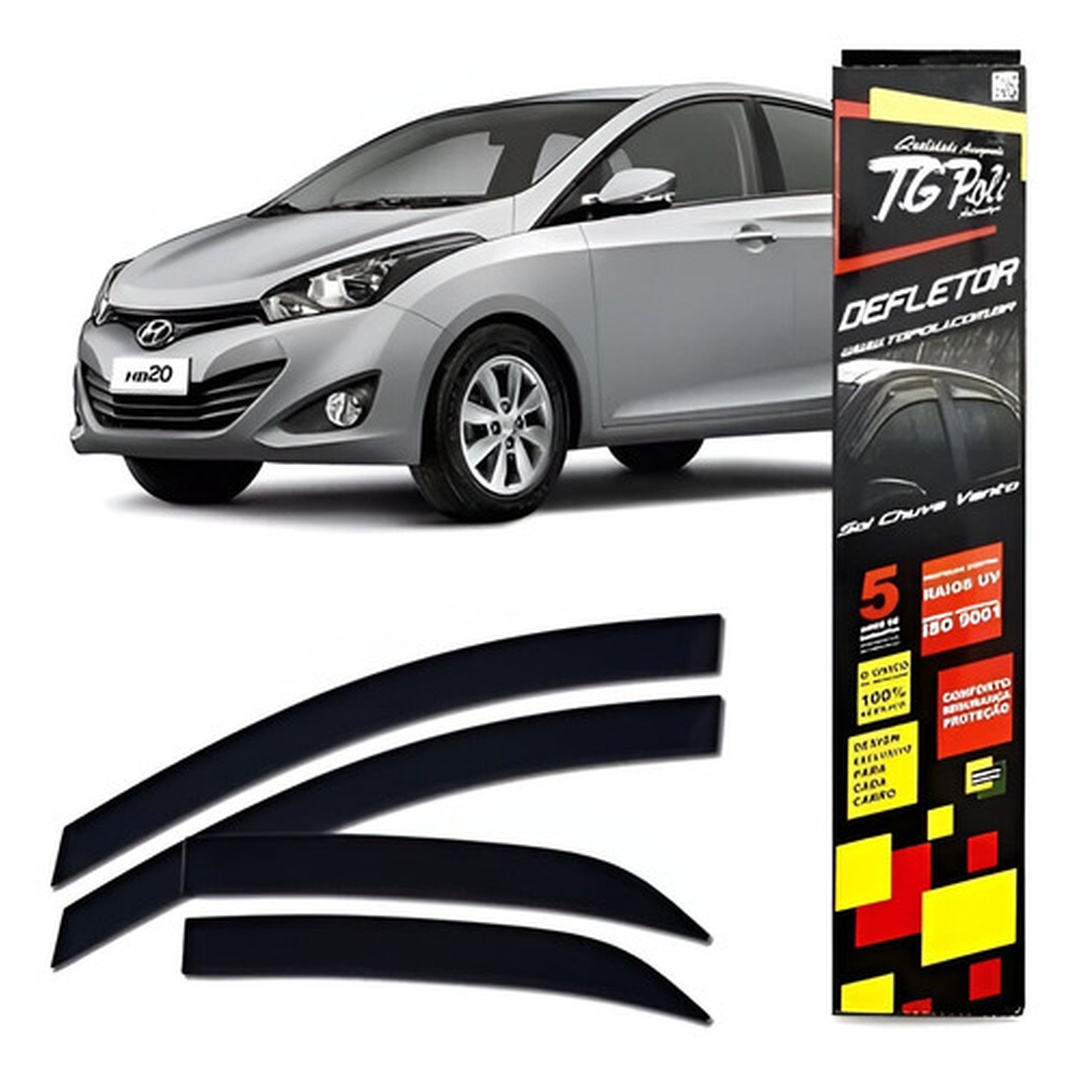 Calha De Chuva Hb20 Sedan 2013 A 2016 4 Portas Fume Tgpoli