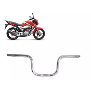 Guidão Moto C/ Suporte p/ Peso Cromado Titan Start Fan Cargo