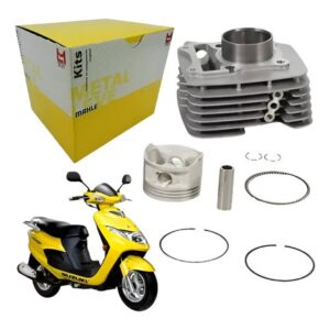 Kit Cilindro Pistão Motor Burgman 125 2005-2013 Metal Leve