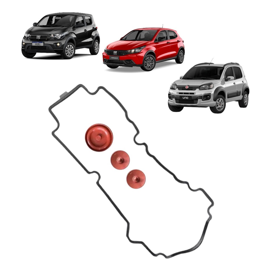 Kit Junta Tampa Válvula Fiat Argo Mobi 6v com Diafragma