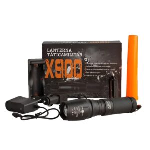 Lanterna Led Tática X900 C/ Bateria E Carregador C/ Zoom